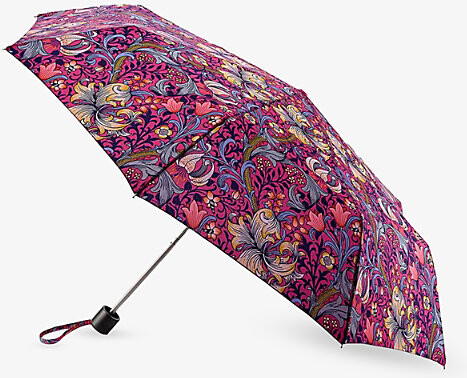 Fulton Womens Golden Lily Pink x Morris & Co. Minilite Umbrella