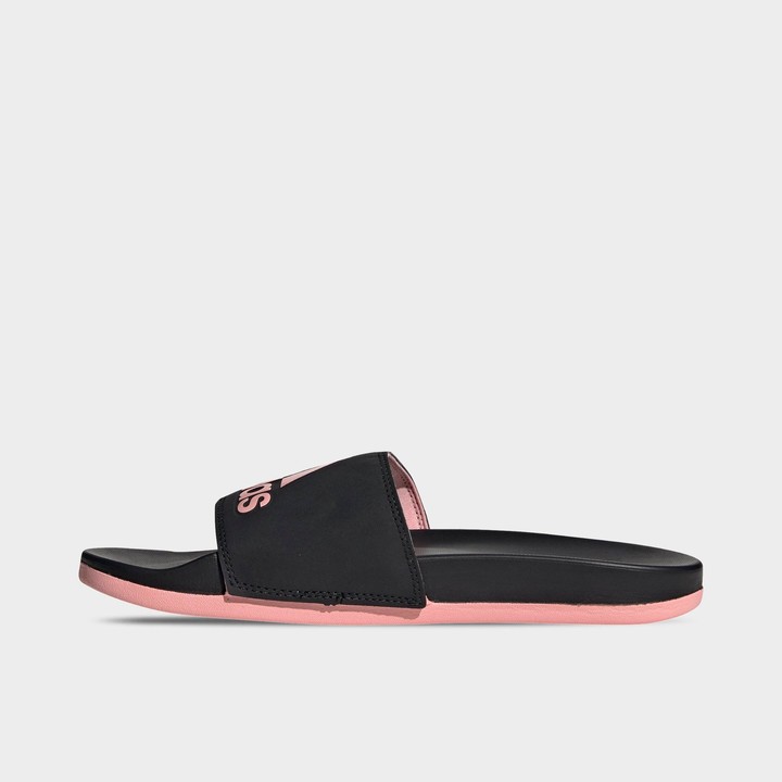 pink and black adidas sandals