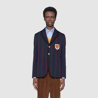 Gucci Striped cotton jacket with patch