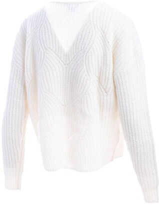 Sun 68 Womens White Wool Sweater