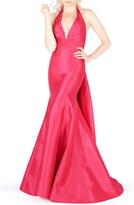 Thumbnail for your product : Mac Duggal Halter Neck Taffeta Trumpet Gown