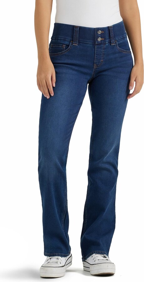 riders by lee indigo women's pull on waist smoother bootcut