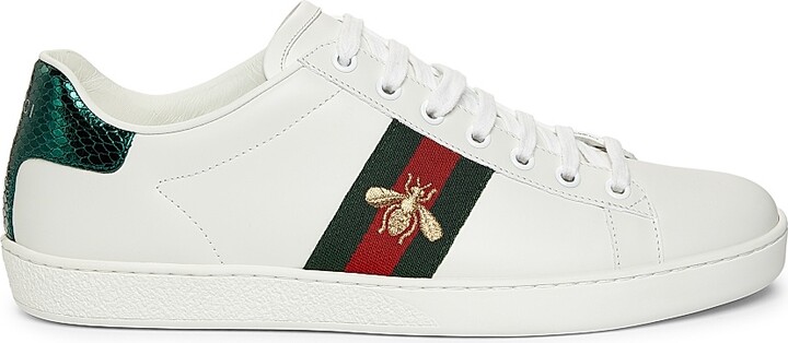 Gucci Women's New Ace Bee Embroidered Sneakers - White - Size 5