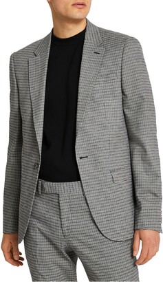 River Island Micro Check Suit Jacket - ShopStyle