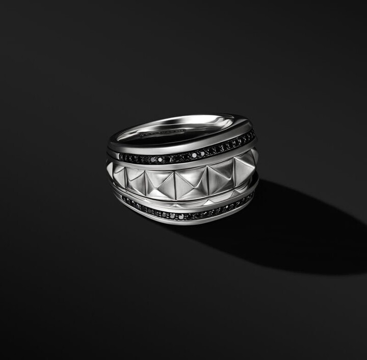 David Yurman Pyramid Signet Ring With Pave Black Diamonds - ShopStyle  Jewelry