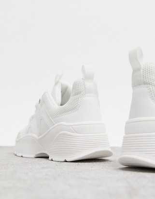 Monki chunky sole trainer with mesh in white
