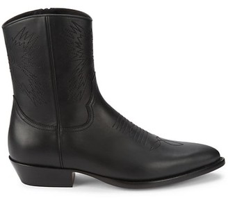Valentino Garavani Nero Cowboy Ankle Leather Boots - ShopStyle