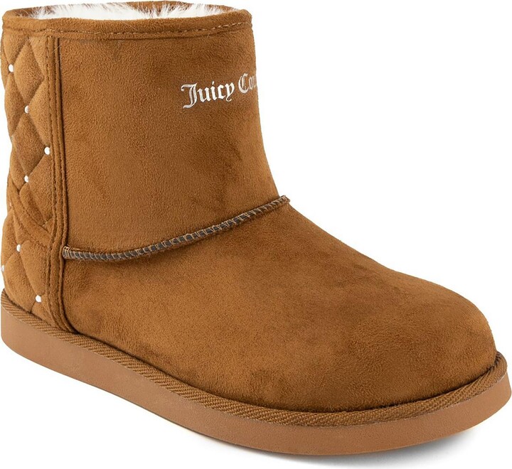 Juicy Couture Kave Womens Faux Suede Slip On Winter & Snow Boots