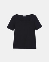 Thumbnail for your product : Lafayette 148 New York Swiss Cotton Rib Square Neck T Shirt 1