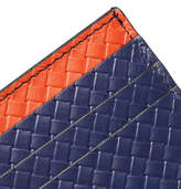 Thumbnail for your product : Bottega Veneta Micro Embossed Leather Cardholder - Men - Navy