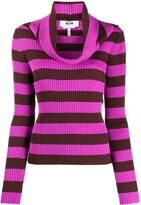 Thumbnail for your product : MSGM Cowl-Neck Striped Jumper