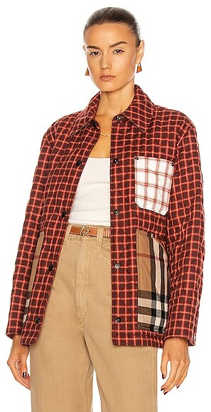Burberry Hexham Shacket in Red - ShopStyle Jackets