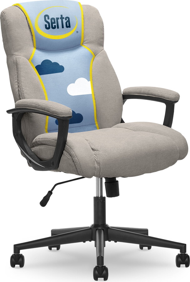 Serta Connor Office Chair Light Gray Microfiber