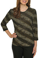 Thumbnail for your product : TanJay Petite Ray-Print Pucker Top