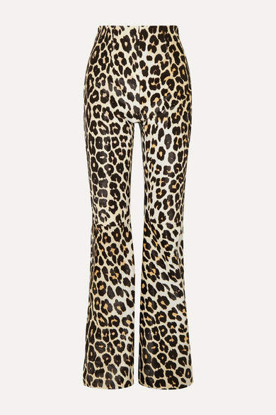 leopard flared pants