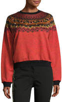 Thumbnail for your product : Etro Jewel-Embellished Geometric Crewneck Sweatshirt, Orange