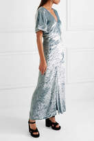 Thumbnail for your product : Sonia Rykiel Crushed-velvet Maxi Dress - Blue