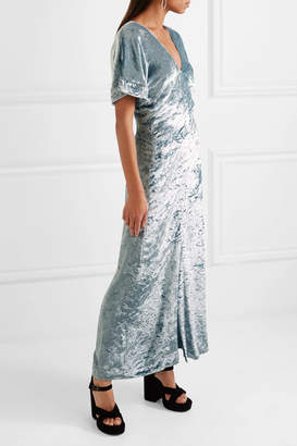 Sonia Rykiel Crushed-velvet Maxi Dress - Blue