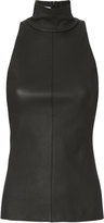 Thumbnail for your product : Helmut Lang Mock Neck Matte Leather Top Black ZERO