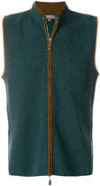 Thumbnail for your product : N.Peal suede trim cashmere gilet