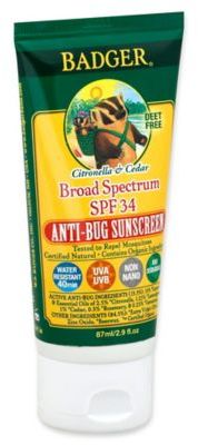 Badger 2.9 oz. Anti‐Bug Broad Spectrum SPF 34 Citronella and Cedar Sunscreen