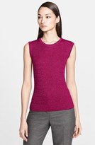 Thumbnail for your product : St. John Flecked Cable Rib Knit Shell