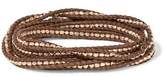 Thumbnail for your product : Chan Luu 18-Karat Rose Gold-Plated Beaded Leather Bracelet