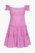 Thumbnail for your product : Caroline Constas Maria Off-the-shoulder Gingham Cotton-poplin Mini Dress