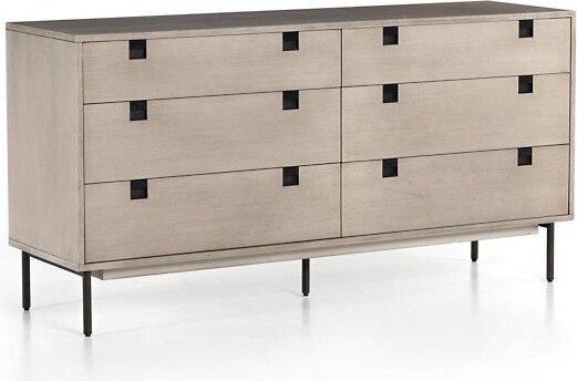 Four Hands Carly 6 Drawer Dresser in Grey