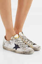golden goose superstar leather sneakers with metallic back