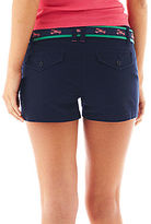 Thumbnail for your product : JCPenney Truce Wallflower Lobster Belt Shorts