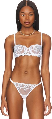 Bluebella Gabriella bridal bra with intricate lace detail in white with  blue detail