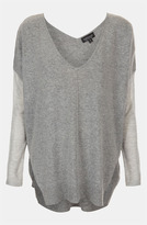 Thumbnail for your product : Topshop Mixed Media Drop Shoulder Sweater