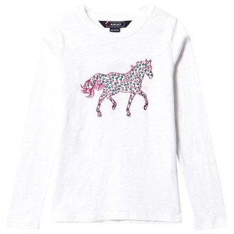 Ariat White Embroidered Floral Pony Top
