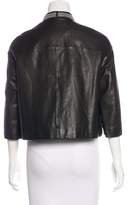 Thumbnail for your product : Brunello Cucinelli Monili Collar Leather Jacket
