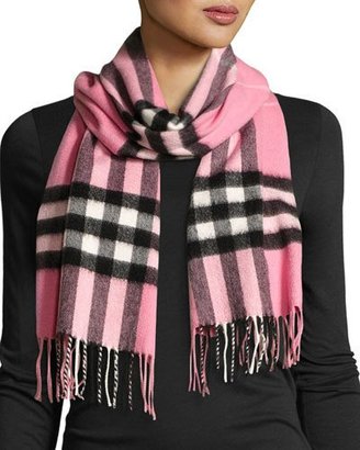 Burberry Giant Check Cashmere Scarf, Rose