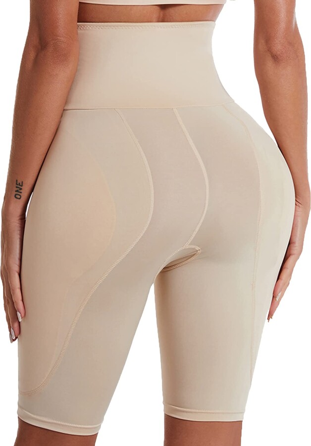 Bralux Women Shapewear High waist Padded Insert Plump Crotch Hip Body  Beauty Butt Lifter Tummy Control Briefs Beige