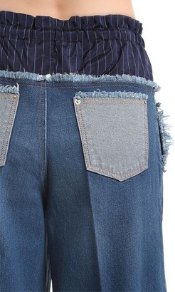 Sonia Rykiel Cropped Denim Jeans W/ Boxer Waist