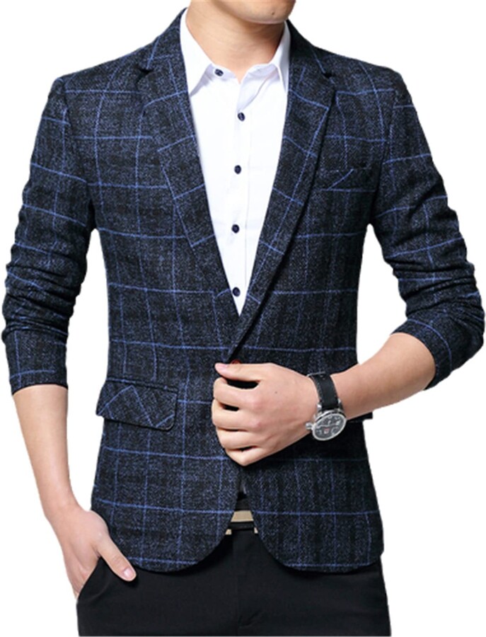 JXQXHCFS Mens Blazers Slim Fit Suits For Men Business Formal Blazer