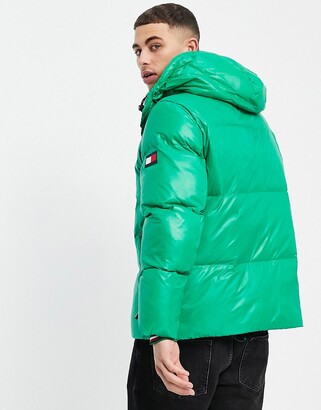 Tommy Hilfiger shiny hooded bomber jacket - ShopStyle