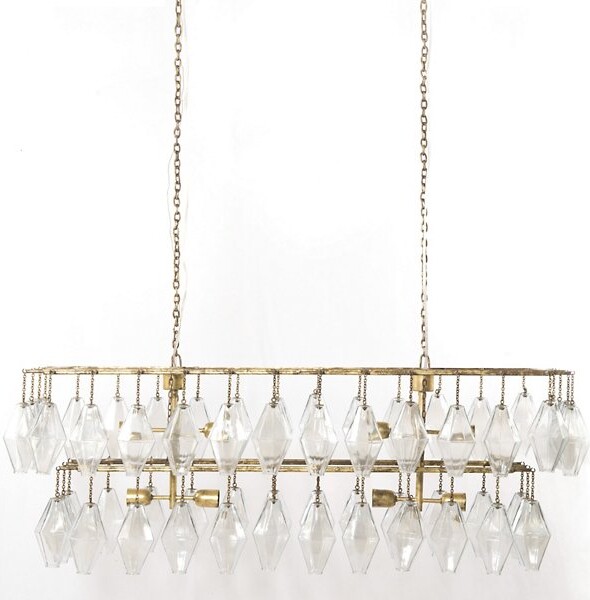 Four Hands Adeline Linear Chandelier Light in Gold