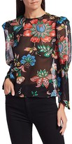 Thumbnail for your product : Black Iris The Georgie Floral Silk Chiffon Top