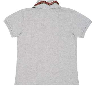 Gucci Kids' Dragon-Embroidered Cotton-Blend Polo Shirt