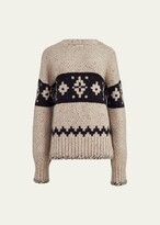 Tabi Mixed-Pattern Cashmere Sweater 