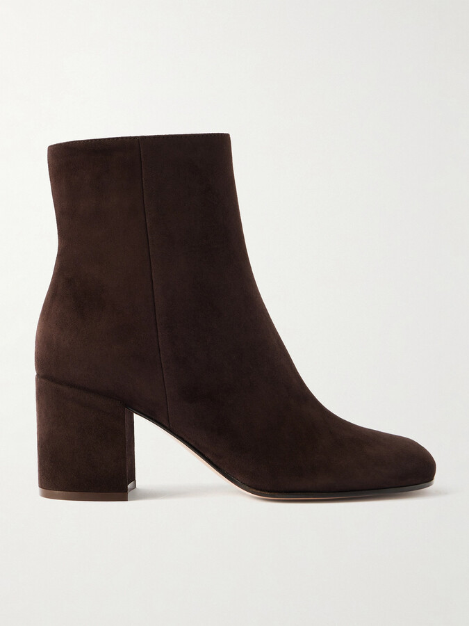 Gianvito Rossi Joelle 70 Suede Ankle Boots - Brown