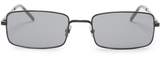Thumbnail for your product : Saint Laurent Small Rectangle Frame Metal Sunglasses - Womens - Black Silver