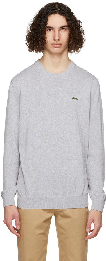 Lacoste Grey Organic Cotton Sweatshirt - ShopStyle