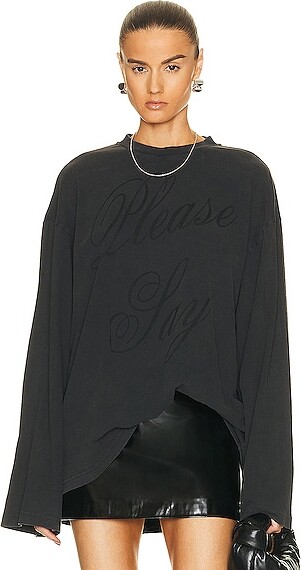 Acne Studios Oversized T-shirt in Charcoal - ShopStyle