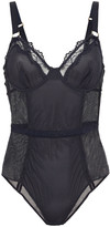 Thumbnail for your product : Stella McCartney Bea Treasuring Stretch-mesh Underwired Bodysuit