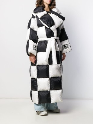 Off-White Checkered Puffer Coat